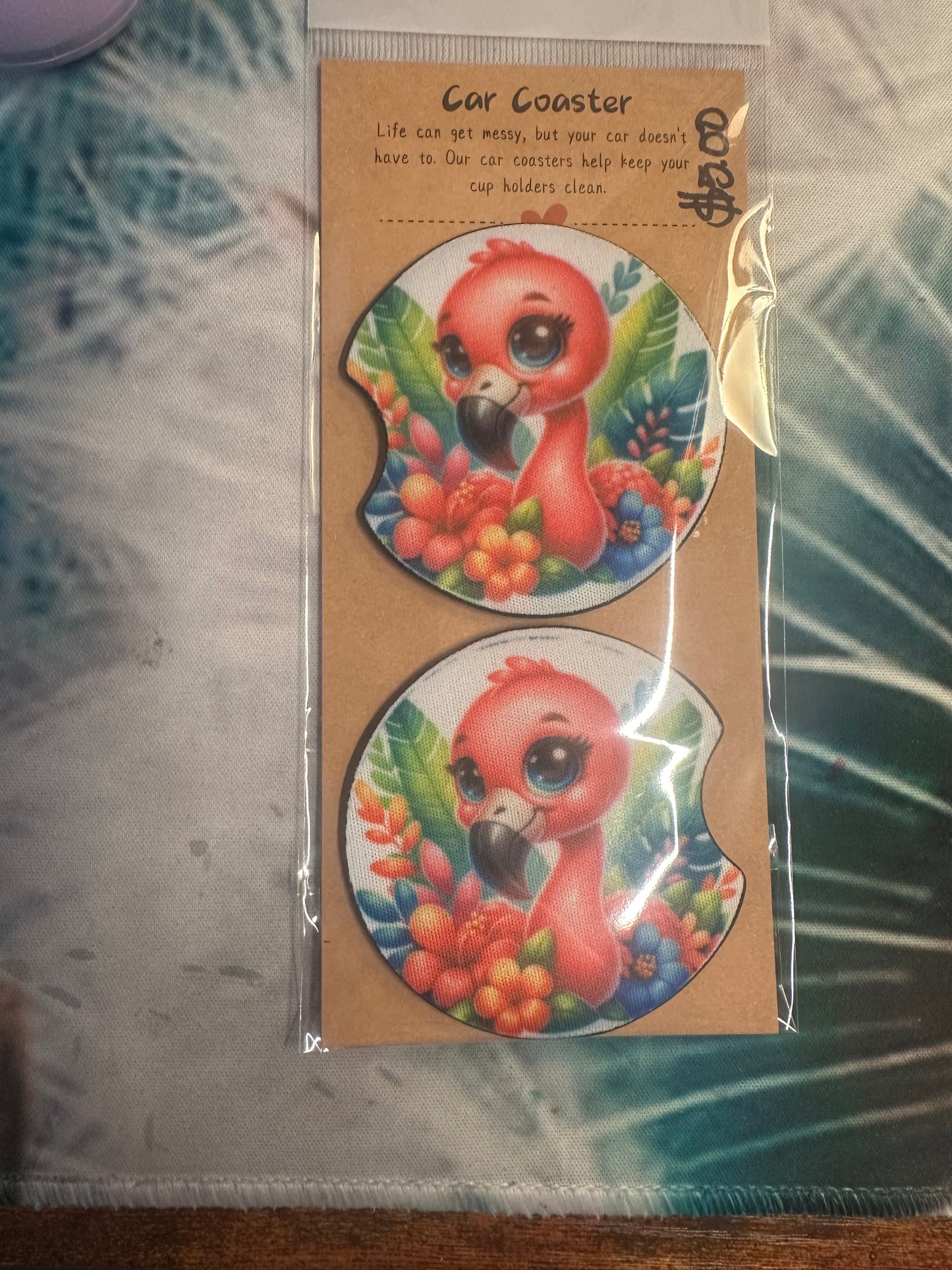 Baby Flamingo Car Coaster