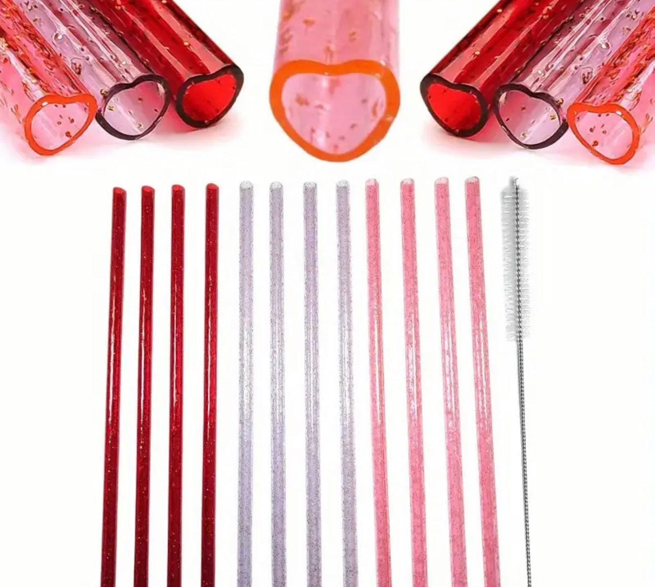 Heart Plastic Straws