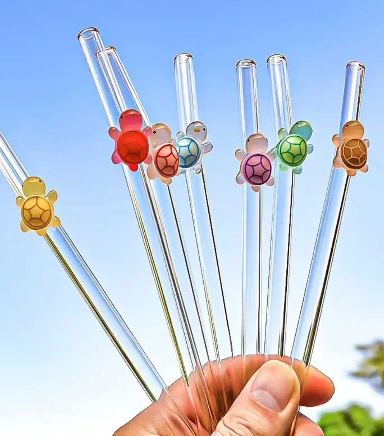 Turtle Glass Straws