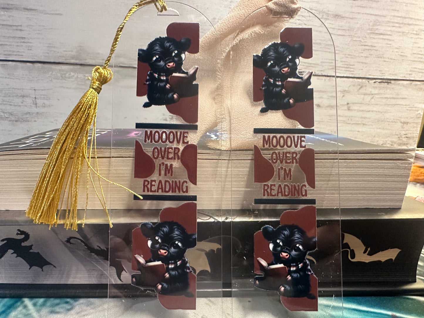 Moove over I'm Reading Bookmark