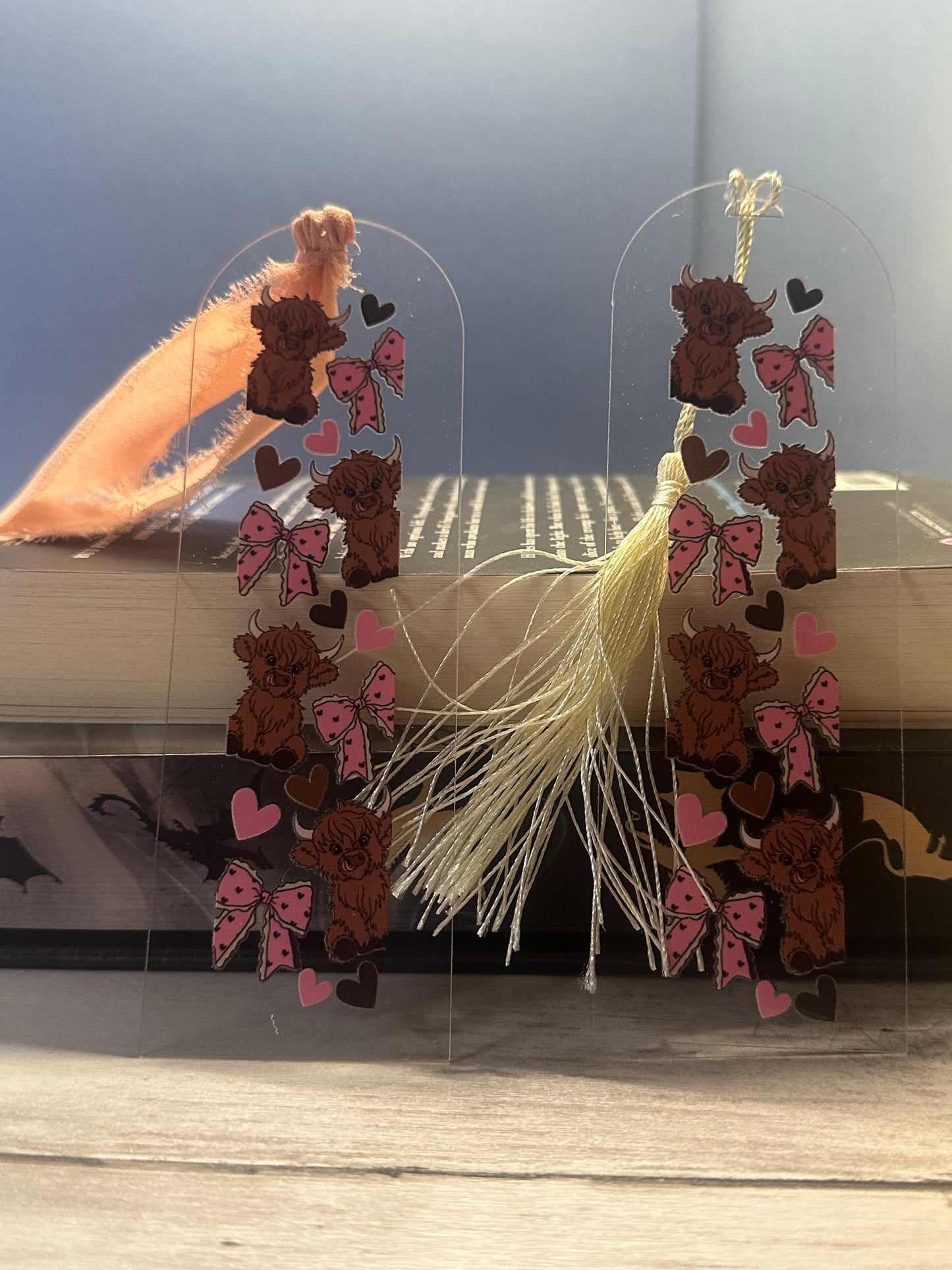 Highland Cow Pink Bow