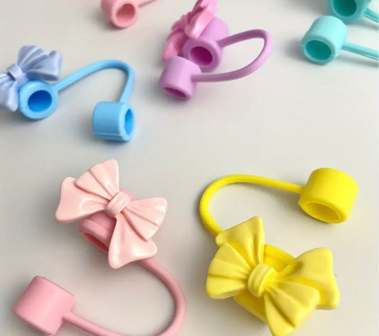 Ribbon Bow Straw Topper