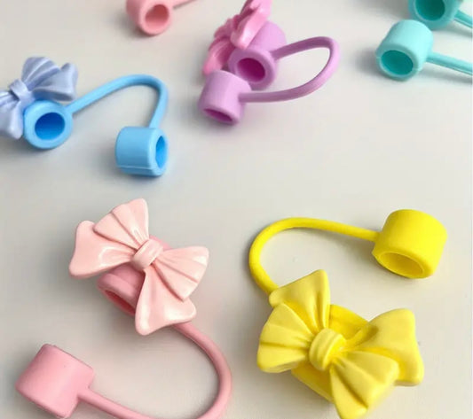 Ribbon Bow Straw Topper