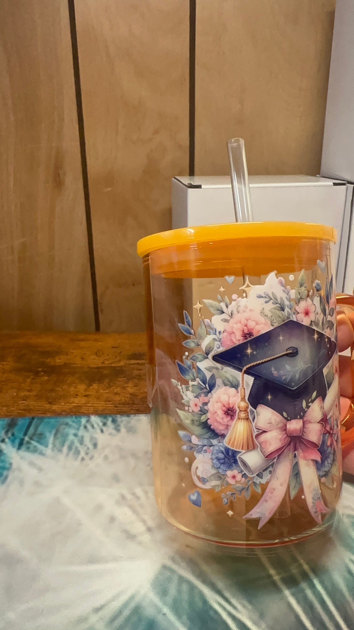 Floral graduation cap