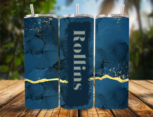 Blue and gold Marble 20 oz Tumbler