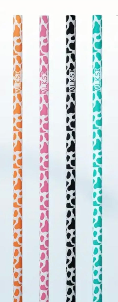 Cow Print Plastic Straws