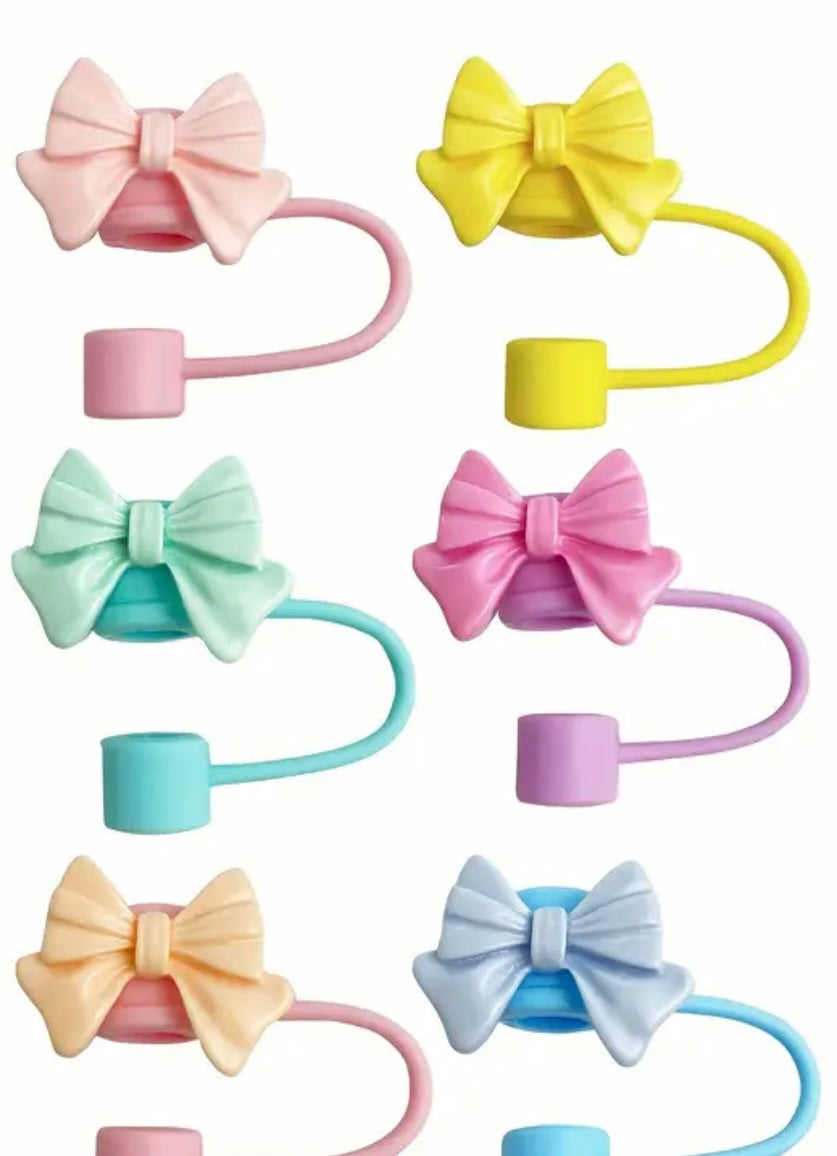 Ribbon Bow Straw Topper