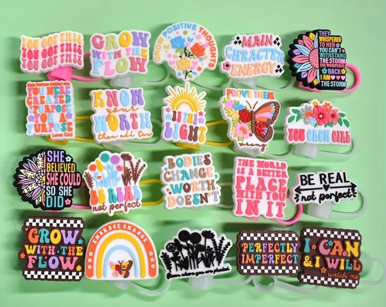 Mental Health Awareness Straw Toppers