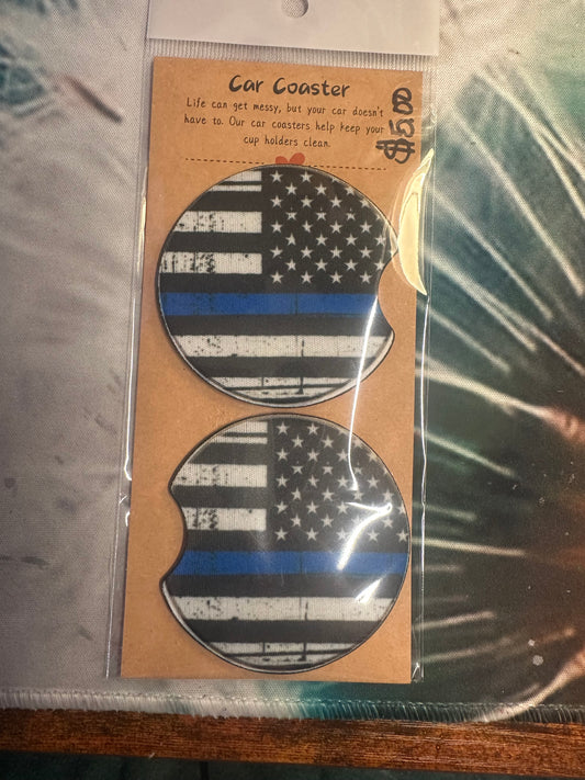 Blue Line Flag Car Coaster