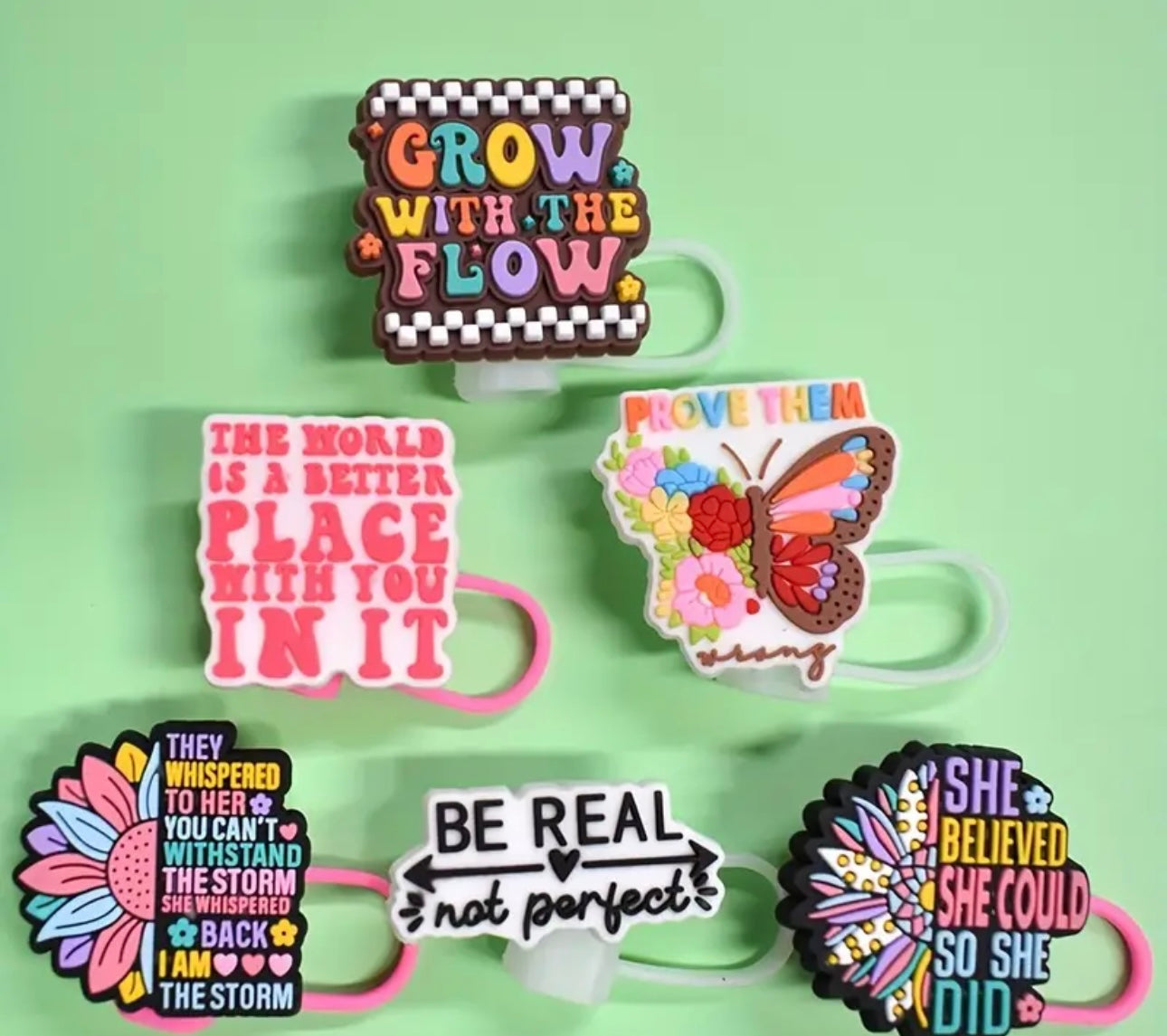 Mental Health Awareness Straw Toppers