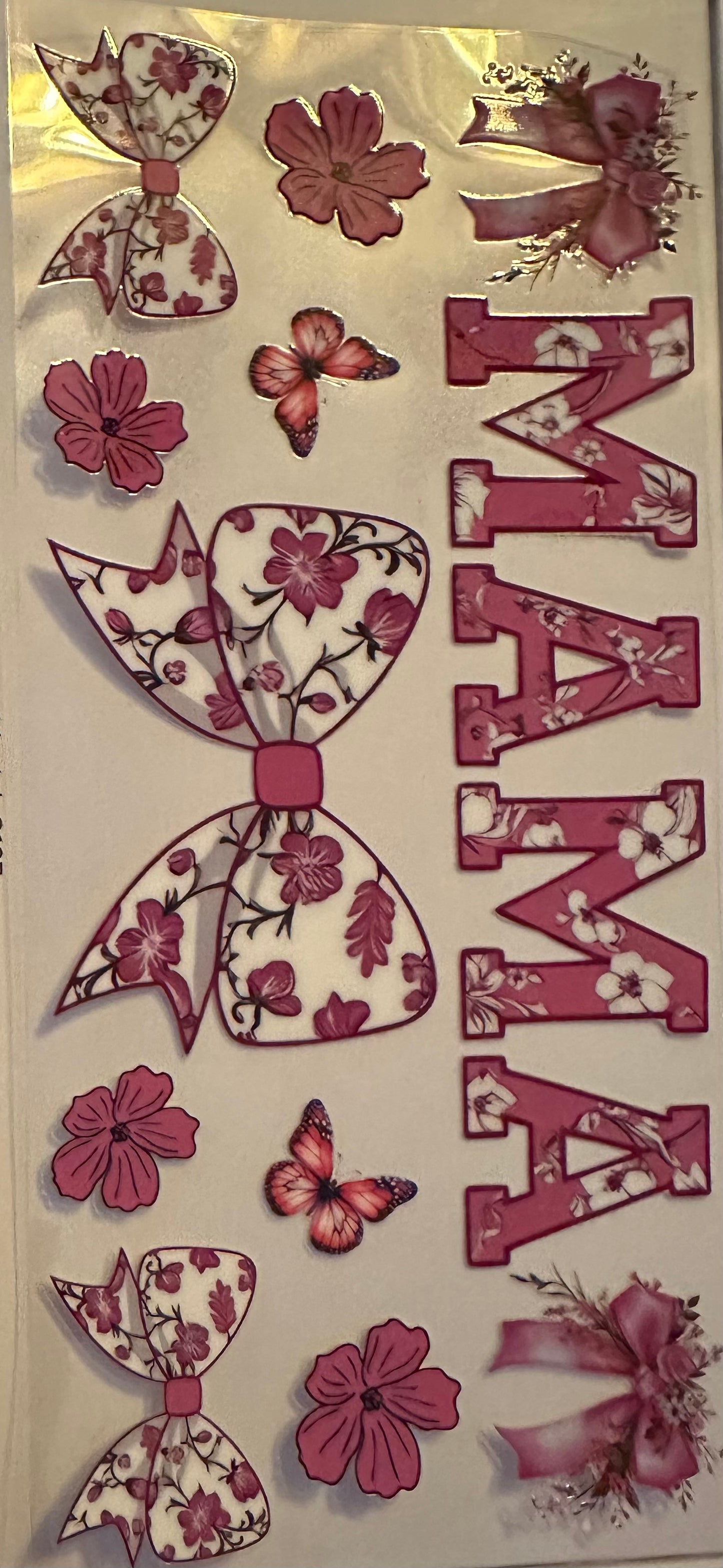 Pink and white Mama Bow