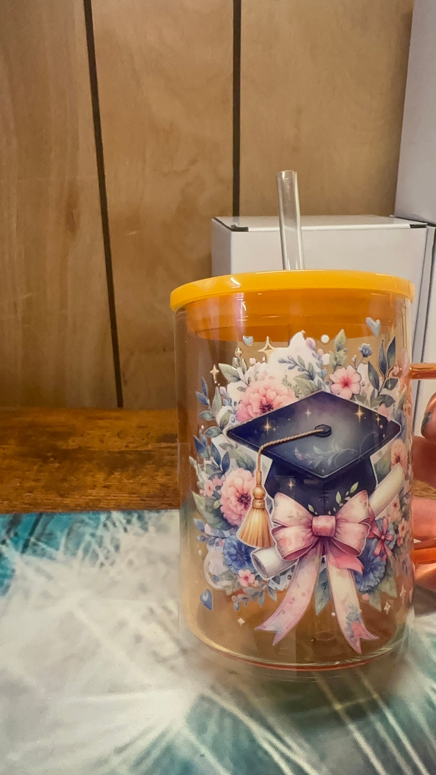 Floral graduation cap