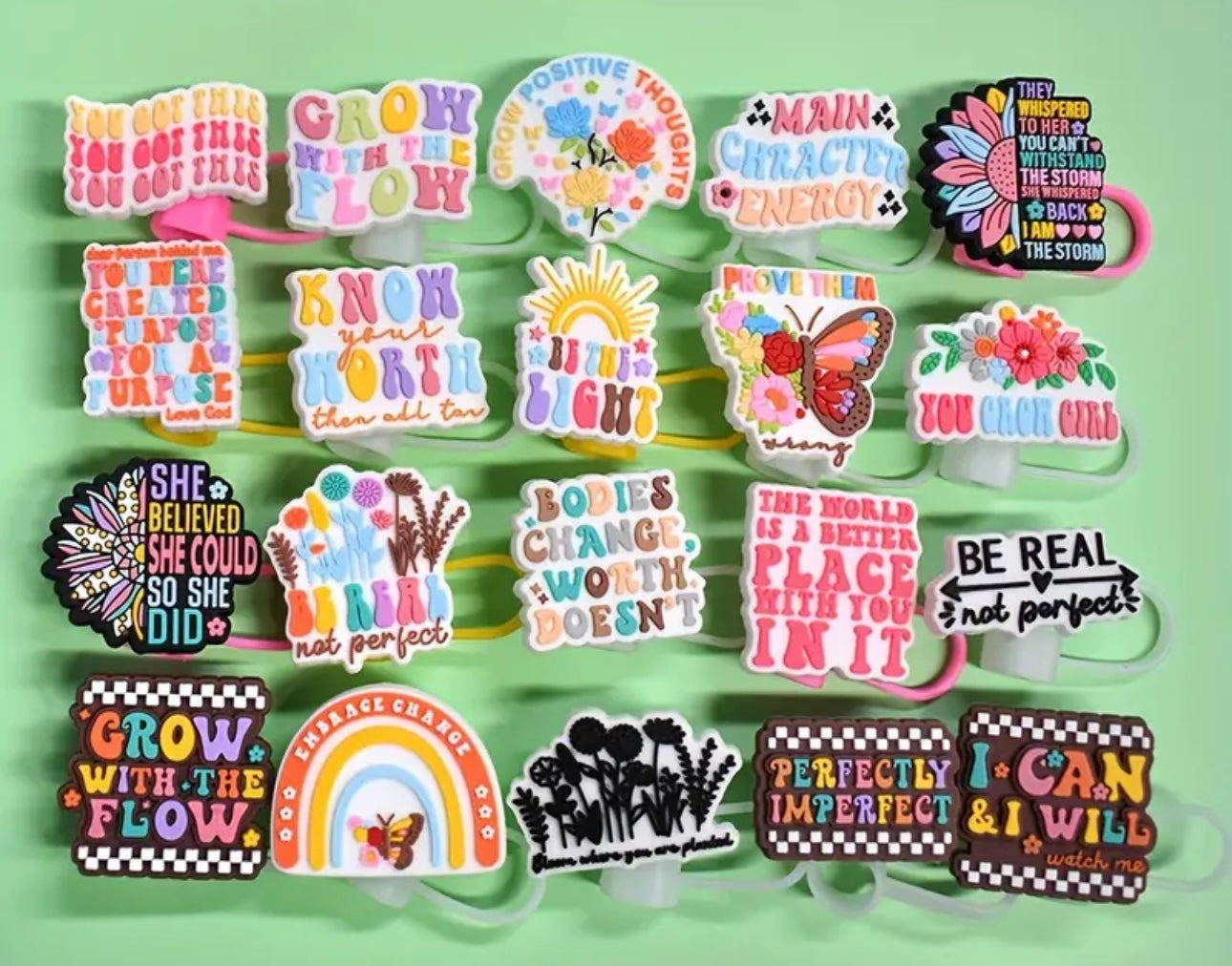 Mental Health Awareness Straw Toppers