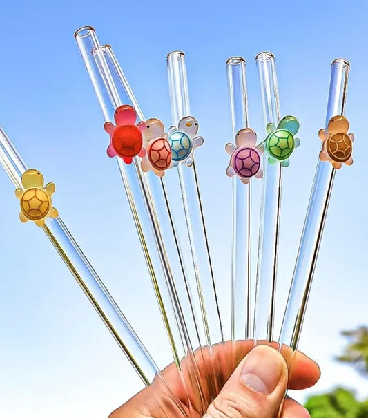 Turtle Glass Straws
