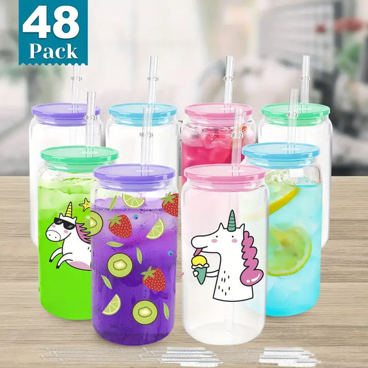 Clear 16 oz Colored Sublimation cups