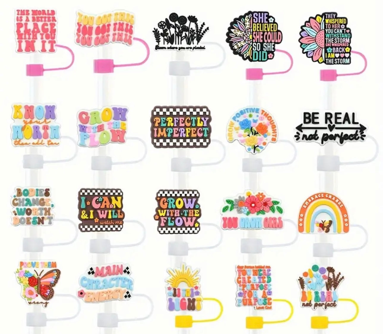 Mental Health Awareness Straw Toppers