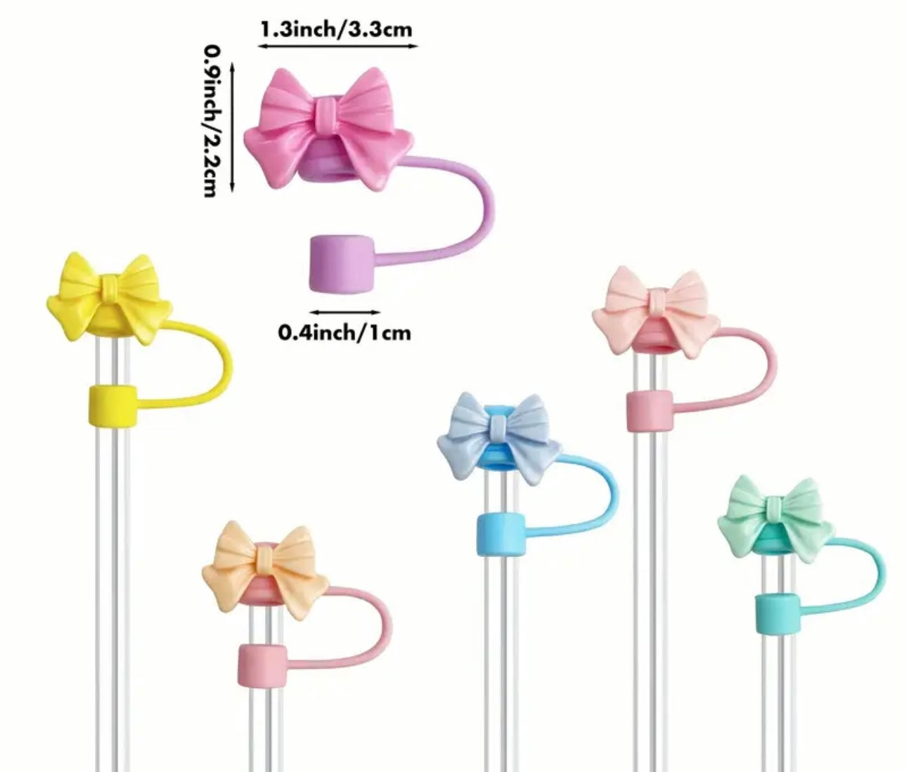 Ribbon Bow Straw Topper