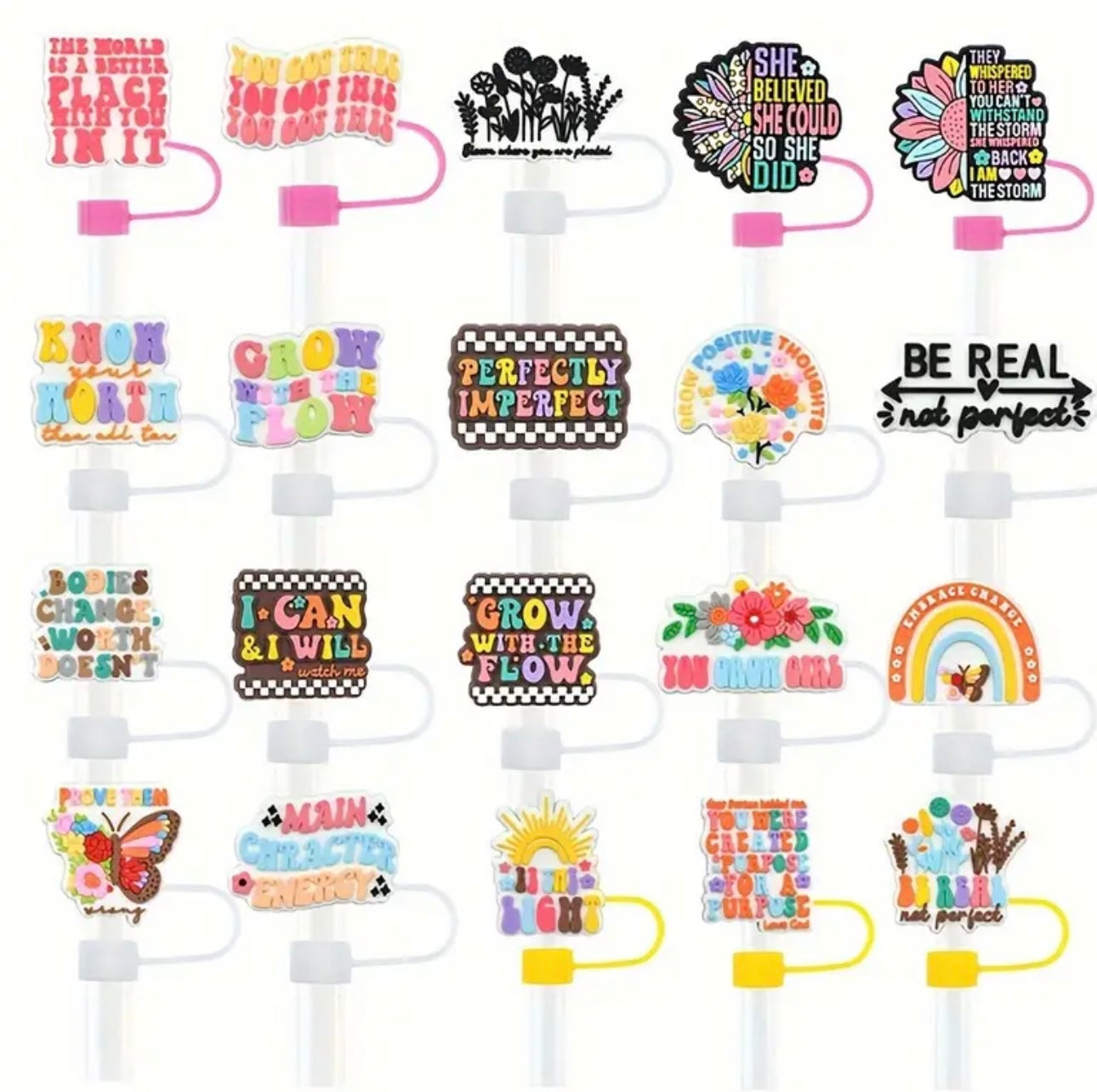 Mental Health Awareness Straw Toppers