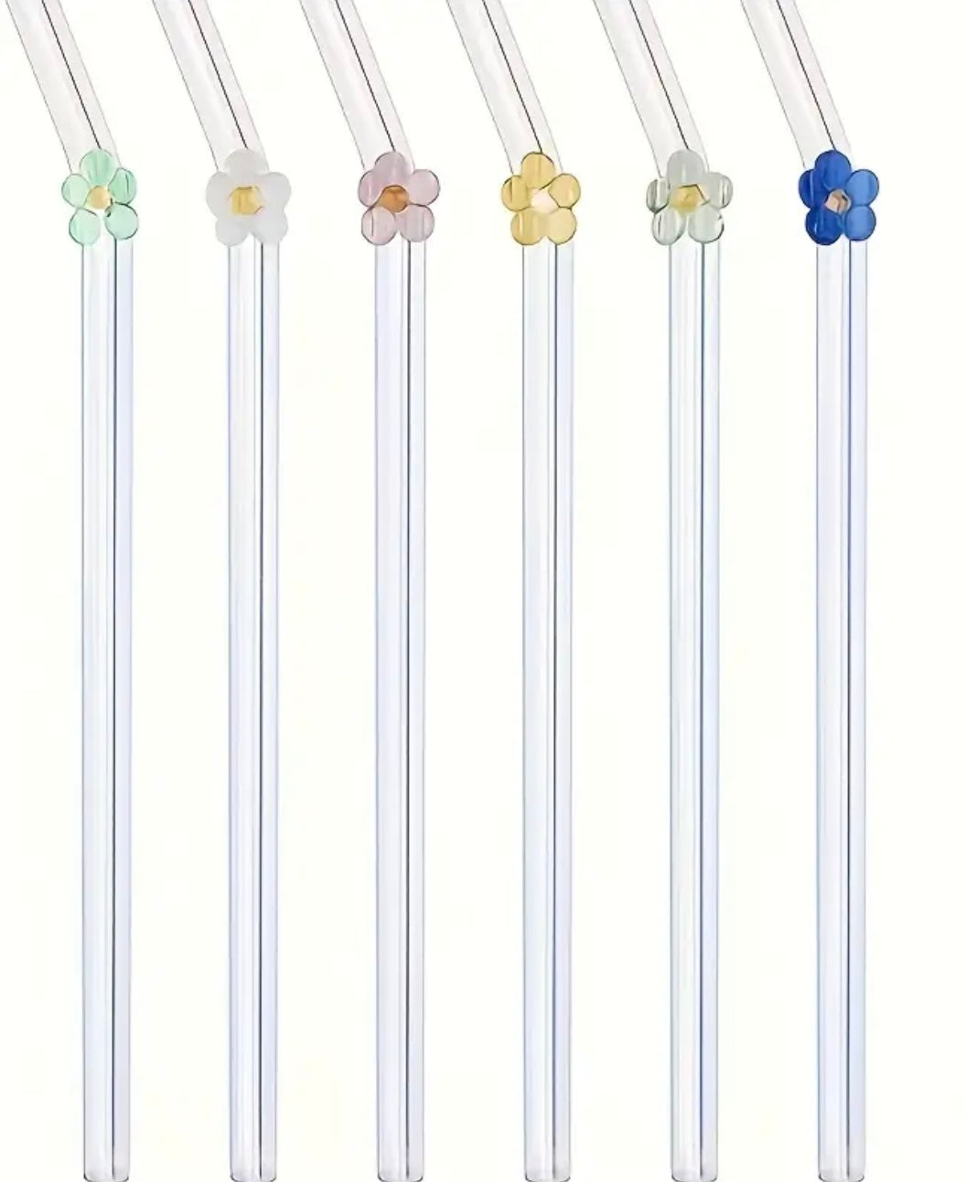 Flower Glass Straws