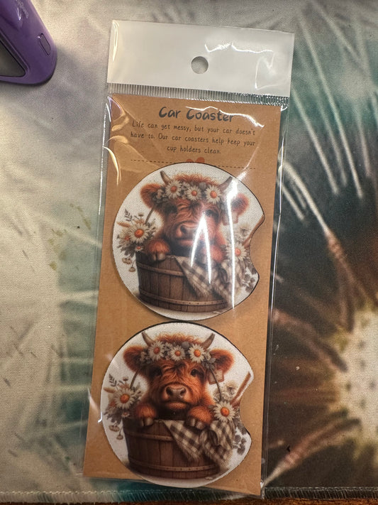 Car Coaster "Baby Highland Flower Power"