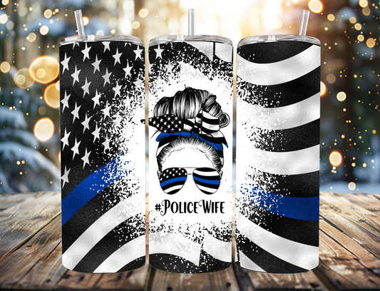 #Police Wife Blue Line Flag